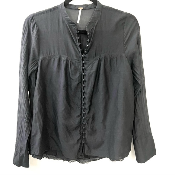 Free People Through & Through Button Front Sheer Layered Top - Picture 5 of 10
